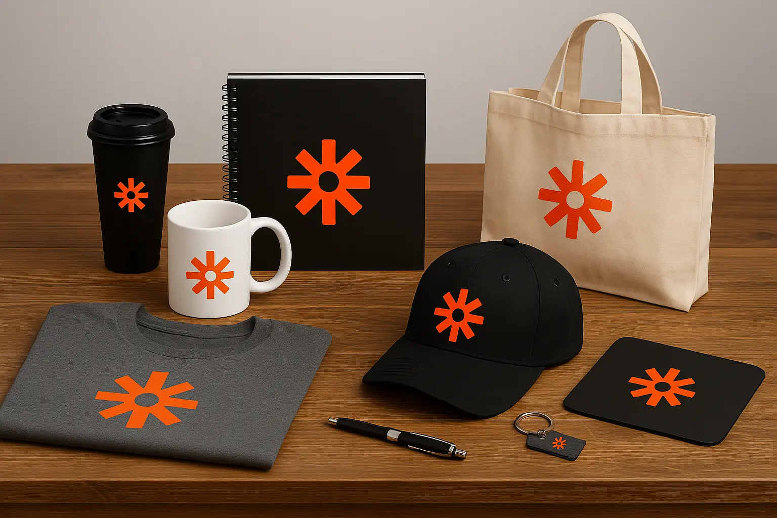 Screen printed promo products stacked and ready for shipment