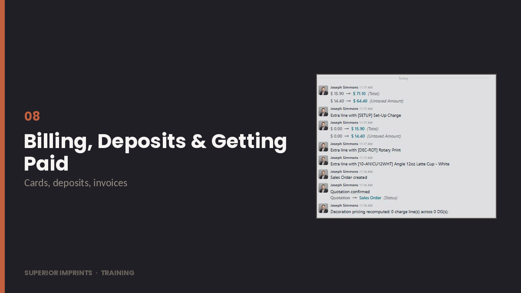 08 · Billing, Deposits & Getting Paid