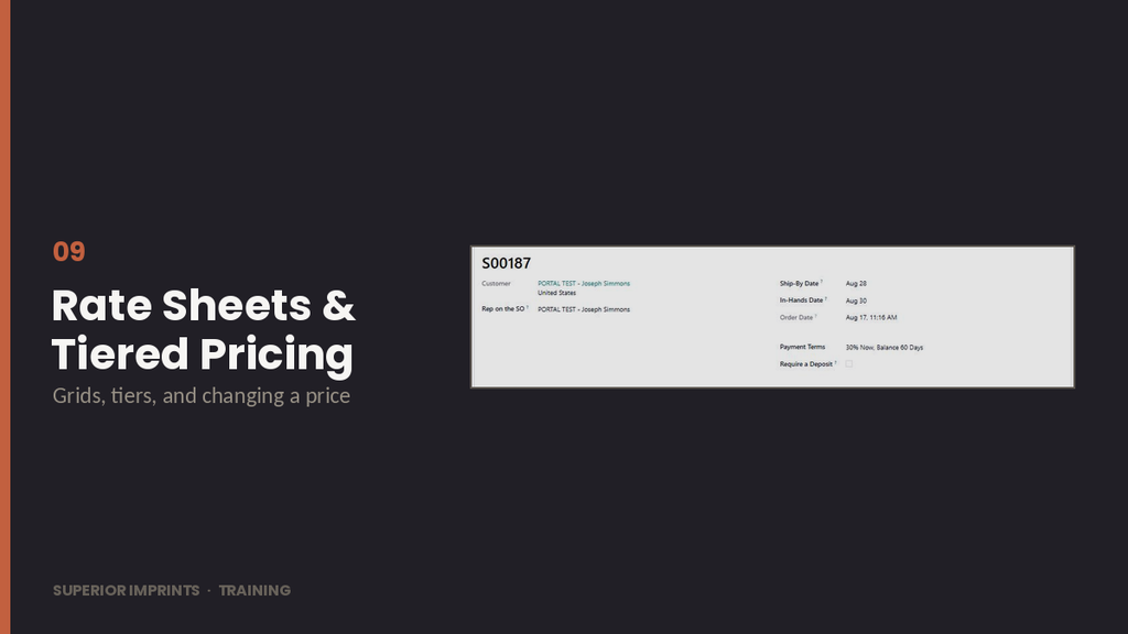 09 · Rate Sheets & Tiered Pricing